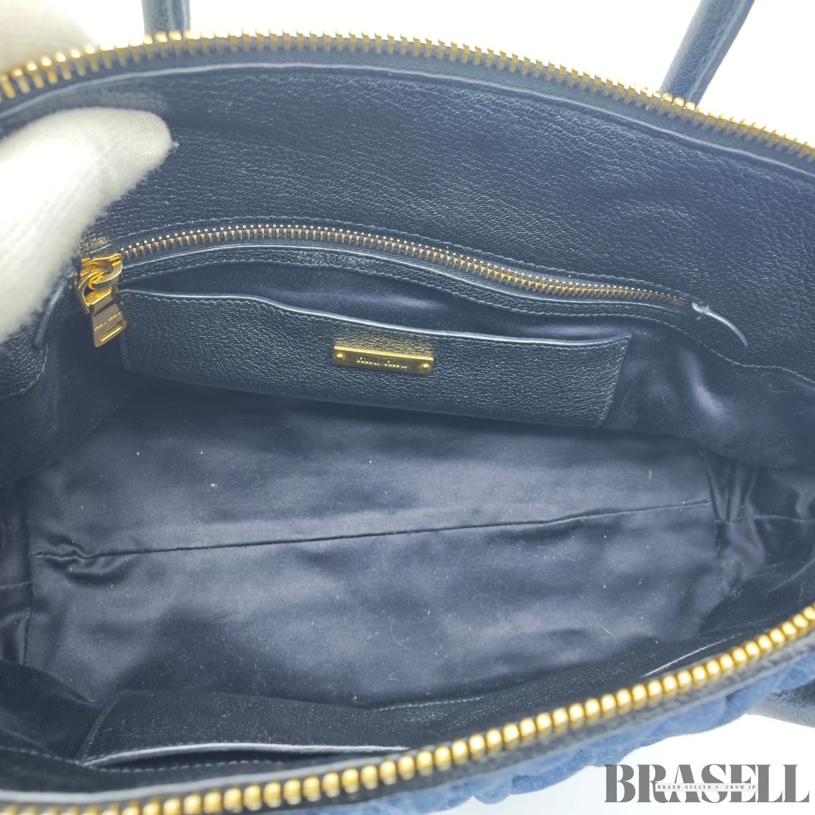 MIUMIU ミュウミュウ マテラッセ ブデニムキャンバスハンドバッグ バッグ ハンドバッグ 横長 ブルー レディース メンズ