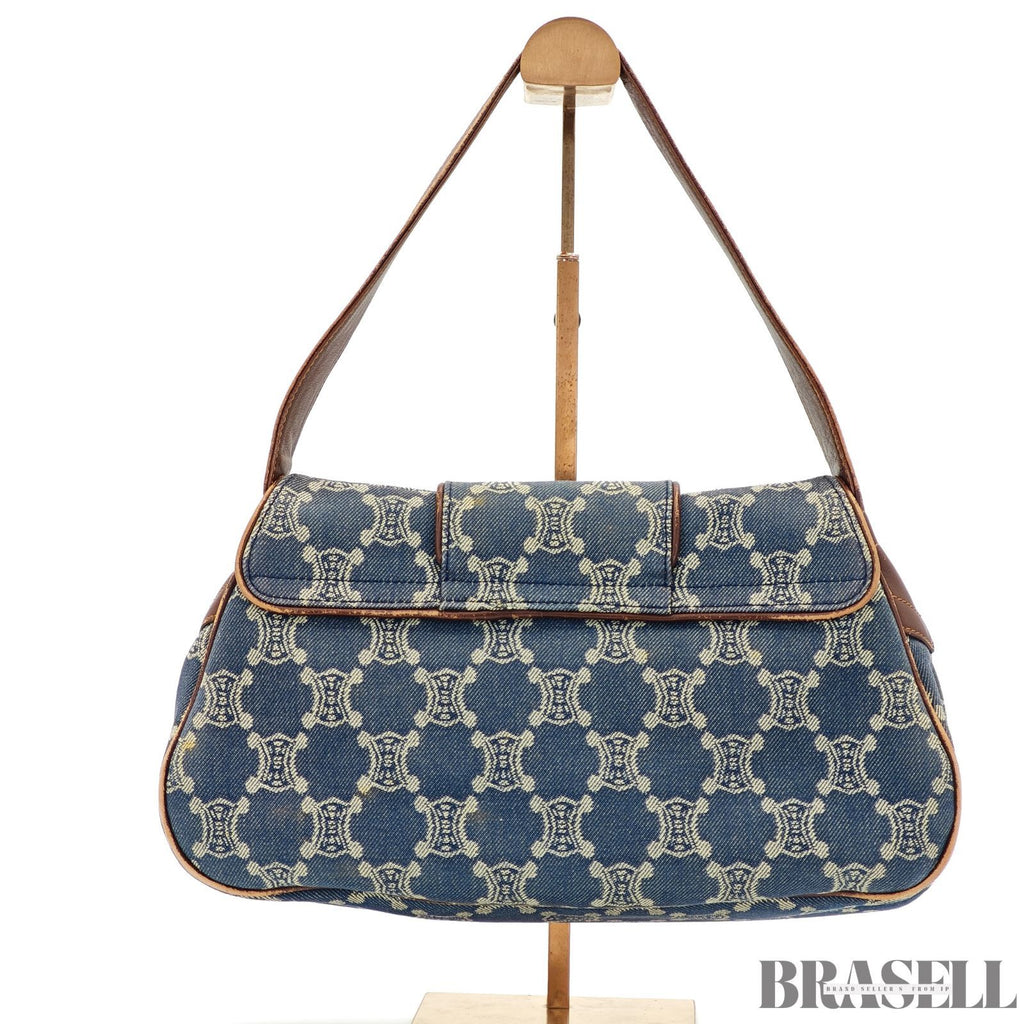 CELINE  セリーヌ パリマカダム ワンショルダーバッグ バッグ ハンドバッグ フラップ デニム ブラウン系 レディース 保存袋