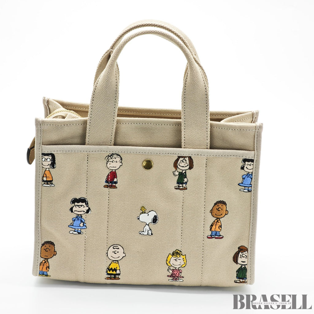 COACH コーチ COACH X PEANUTS  スヌーピー カーゴ トート バッグ C2657 CBH43 バッグ ショルダーバッグ 2way キャラクター 可愛い ベージュ レディース 保存袋 ショルダーストラップ