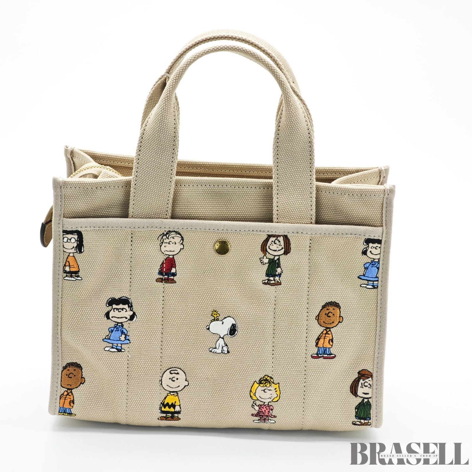 COACH コーチ COACH X PEANUTS  スヌーピー カーゴ トート バッグ C2657 CBH43 バッグ ショルダーバッグ 2way キャラクター 可愛い ベージュ レディース 保存袋 ショルダーストラップ