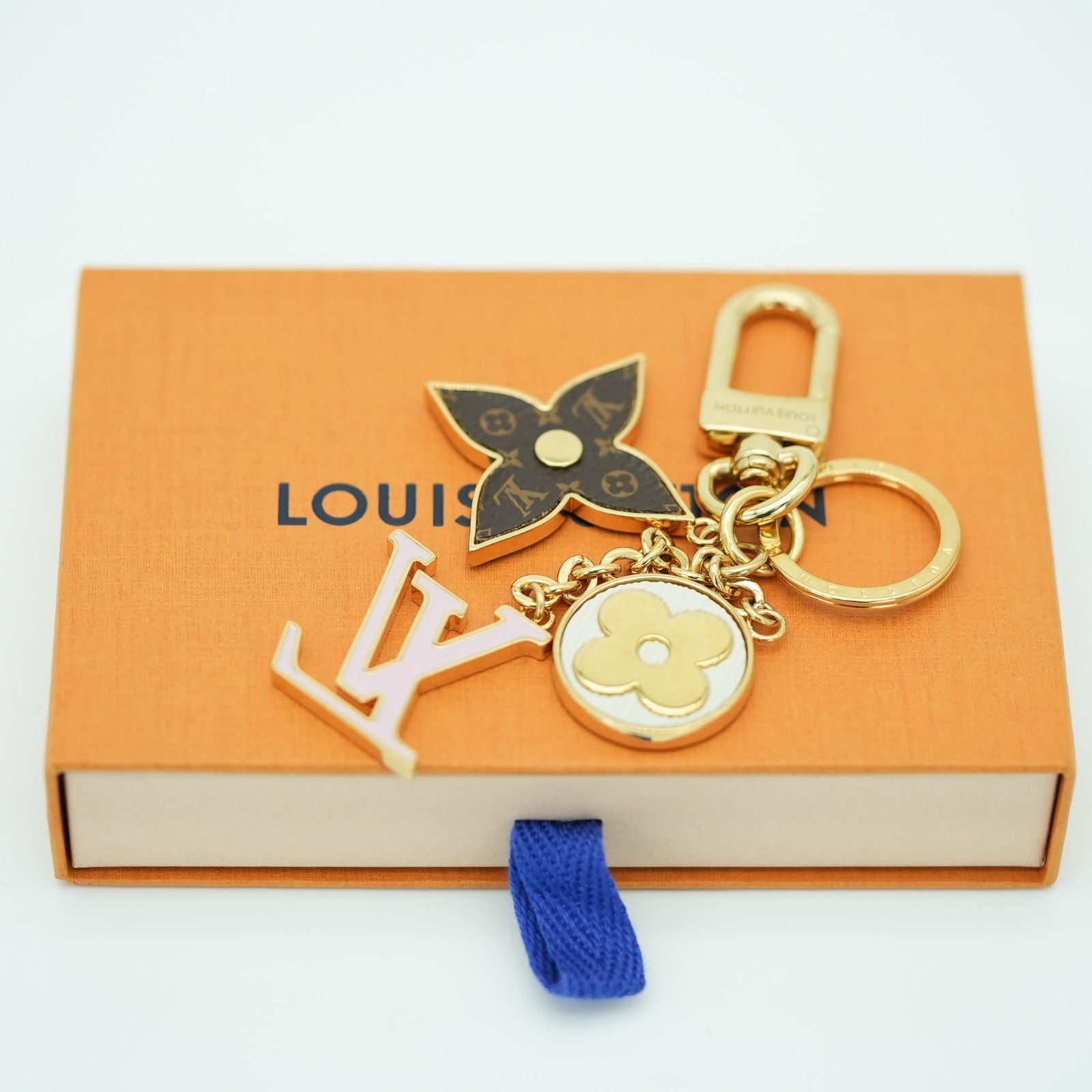 LOUIS VUITTON キーホルダー･スプリング ストリート M01187 キーボルダー ゴールド レディース メンズ 箱