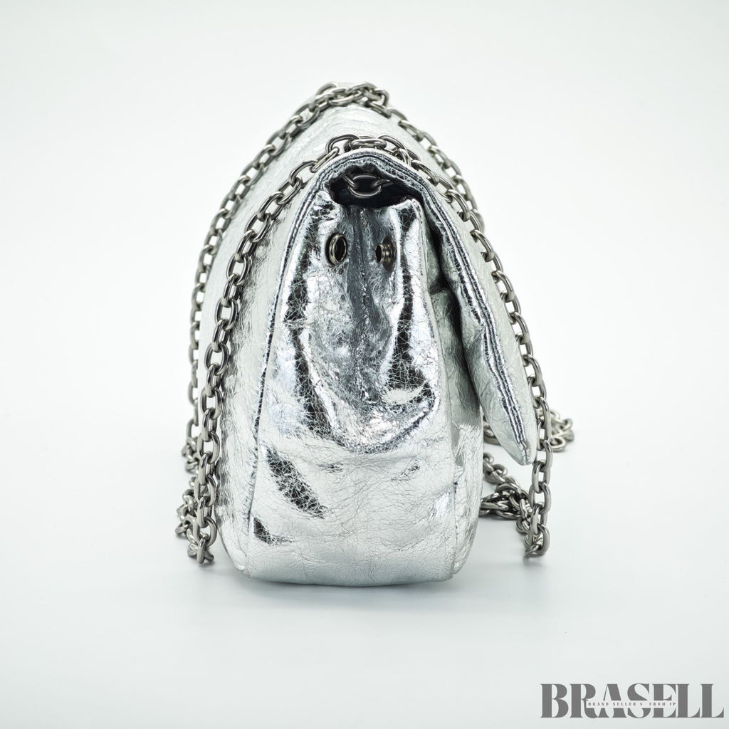 BALENCIAGA バレンシアガ MONACO モナコ ナノバッグ メタライズド ショルダーバッグ コンパクト メタリック シルバー系 レディース