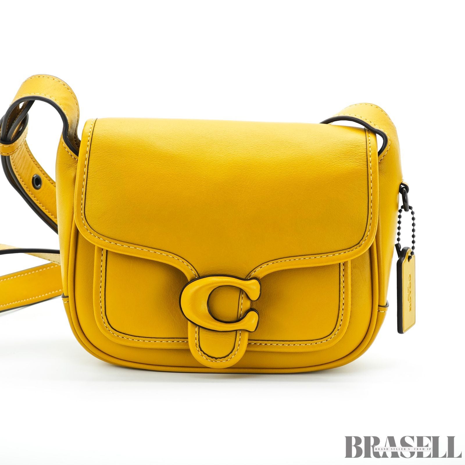 COACH コーチ タビー メッセンジャー バッグ ショルダーバッグ フラップ コンパクト イエロー レディース