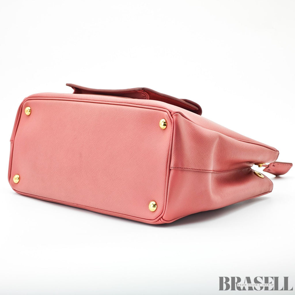 PRADA プラダ サフィアーノ レザー ガレリア  2way ハンドバッグ ピンク トートバッグ 鍵 ショルダーストラップ レディース メンズ