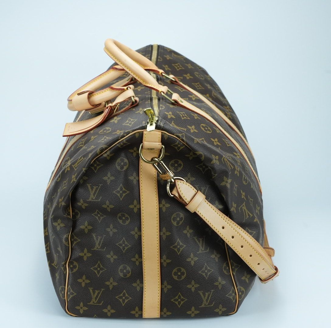 LOUIS VUITTON ルイ・ヴィトン キーポル55 M41416 ボストンバッグ 旅行 大容量 ブラウン レディース メンズ ショルダーストラップ パドロック