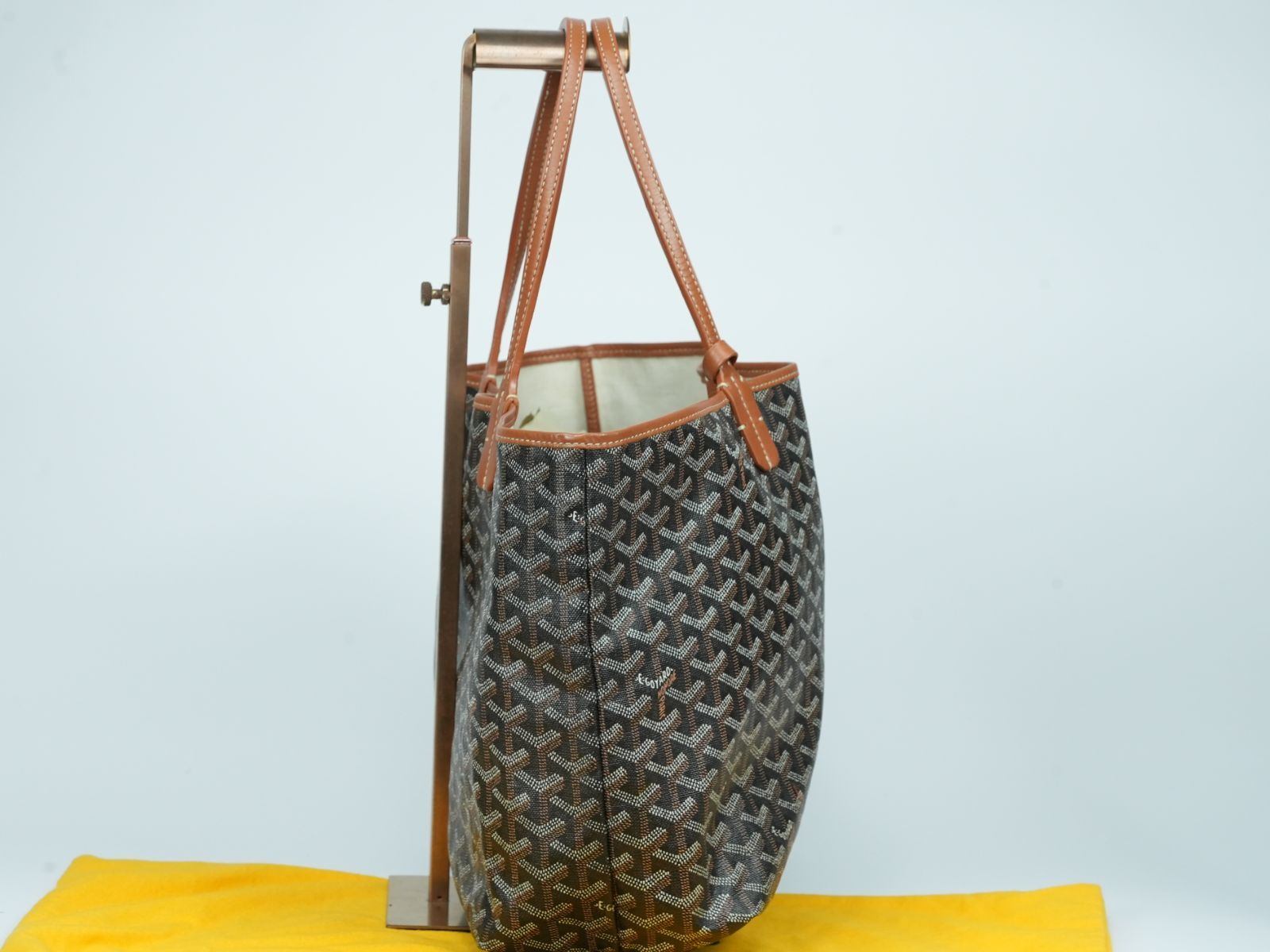 【Sランク・正規品】GOYARD ゴヤール サンルイPM トートバッグ ブラック×ブラウン 保存袋・ポーチ付 A4収納可 美品 St. Louis レディース メンズ ショルダーバッグ ハンドバッグ マザーズバッグ