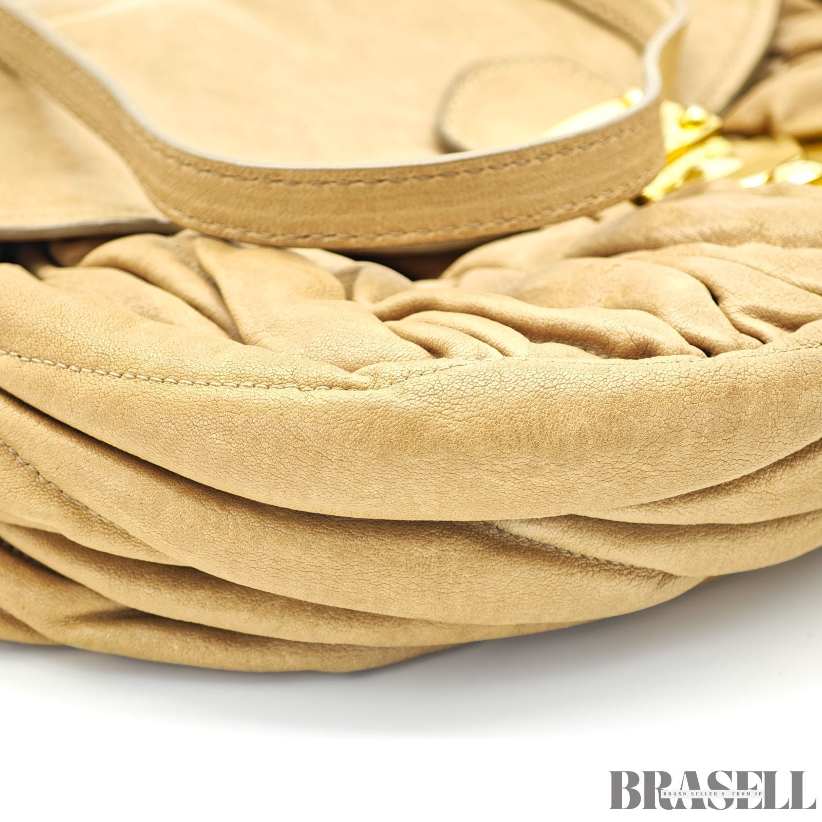 MIUMIU ミュウミュウ マテラッセ レザー ハンドバッグ バッグ 2way ブラウン レディース