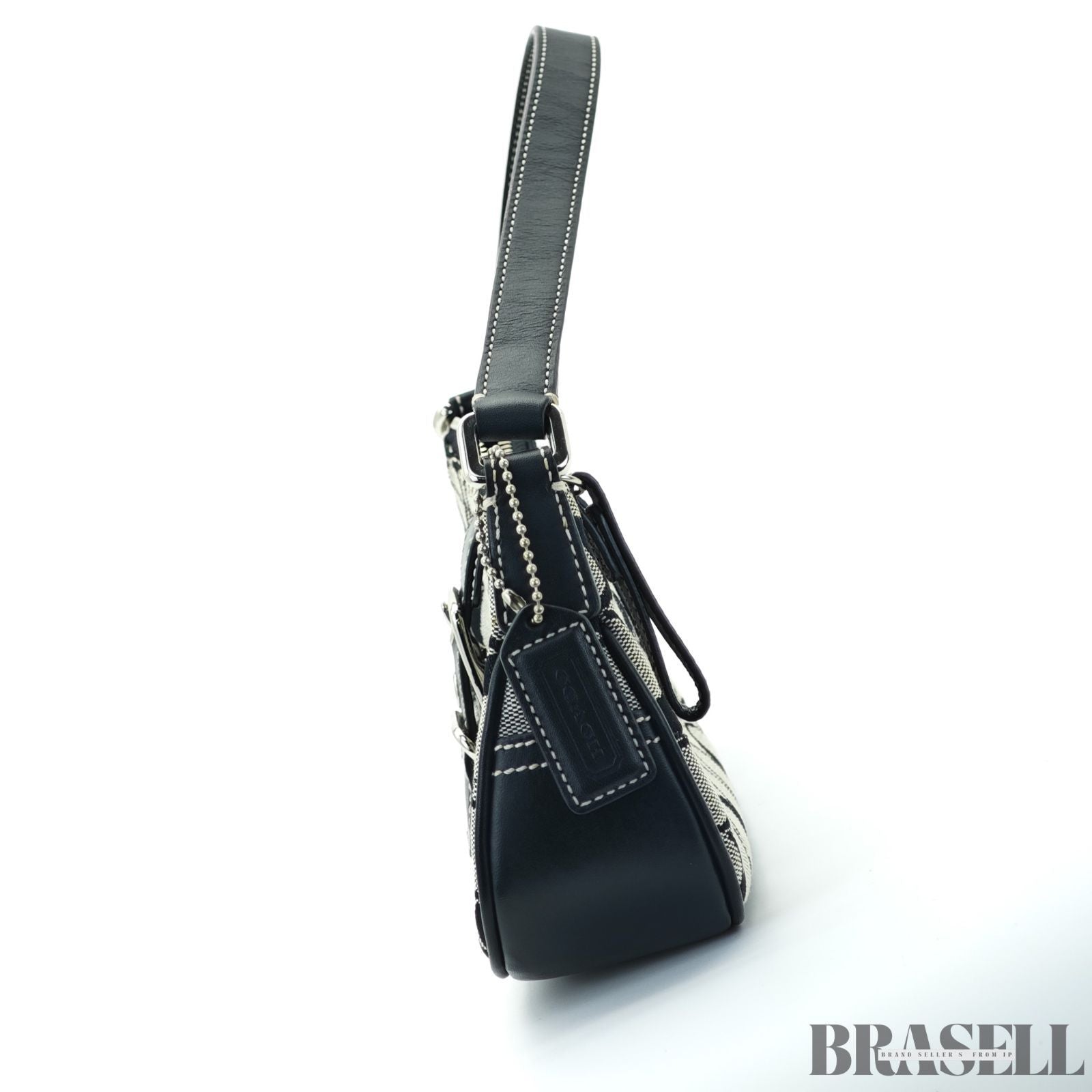 COACH コーチ シグネチャー ショルダーバッグ バッグ ホーボー 三日月 ブラック レディース