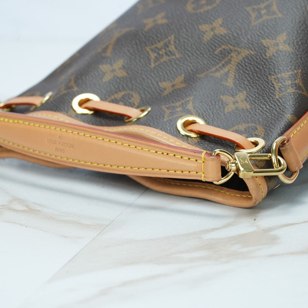 LOUIS VUITTON ナノノエ モノグラム M81266 バッグ ハンドバッグ ショルダーバッグ バケツバッグ 2way ブラウン レディース メンズ 箱 ショルダーストラップ 保存袋
