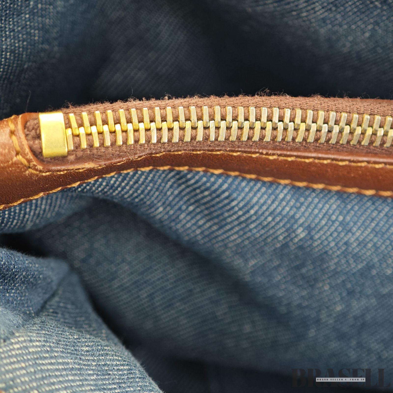 CELINE  セリーヌ マカダム柄 ブギ―バッグ YS00/75 バッグ ハンドバッグ キャンバス ブルーデニム/ブラウン レディース