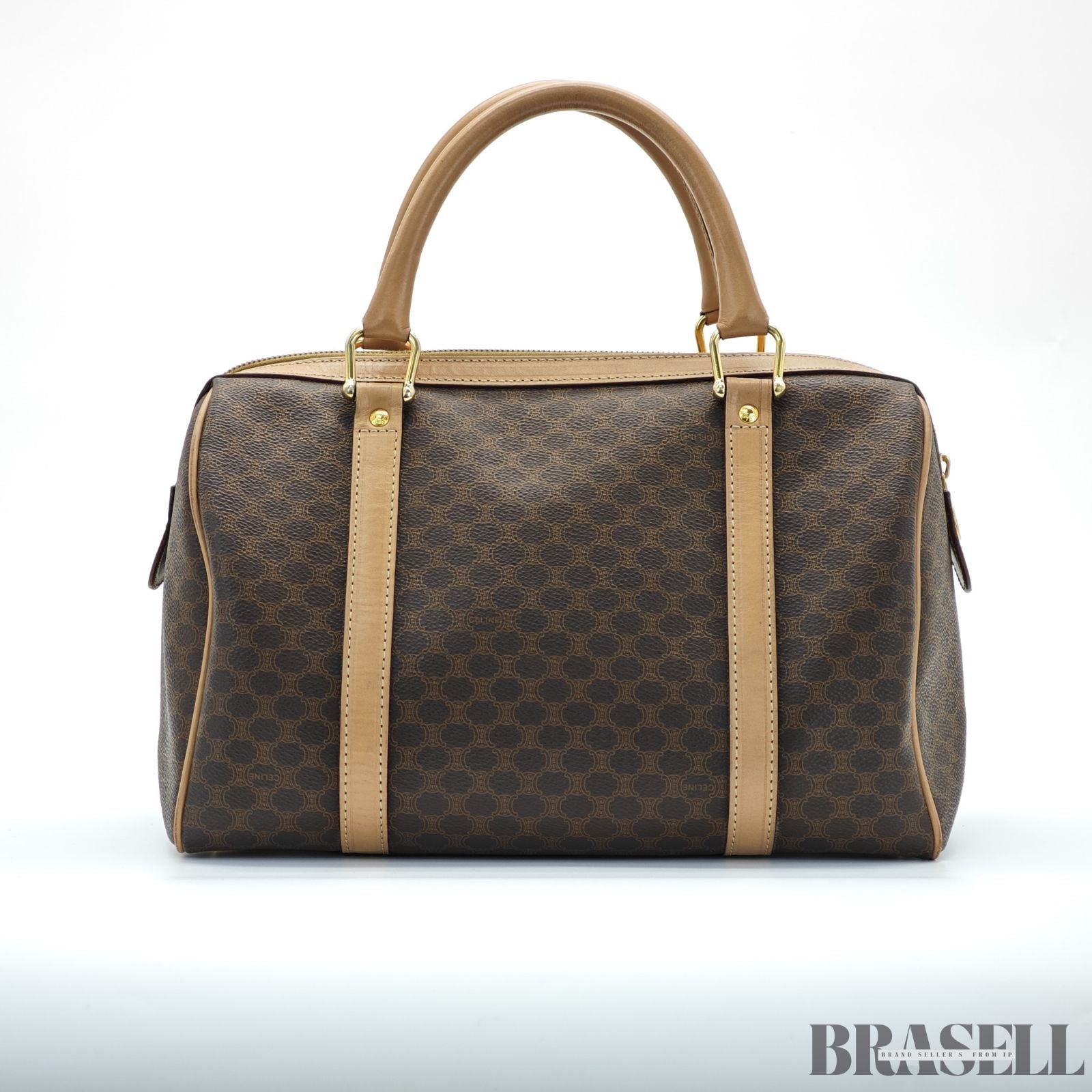 CELINE セリーヌ マカダムハンドバッグ ミニボストンバッグ バッグ ボストンバッグ ブラウン レディース