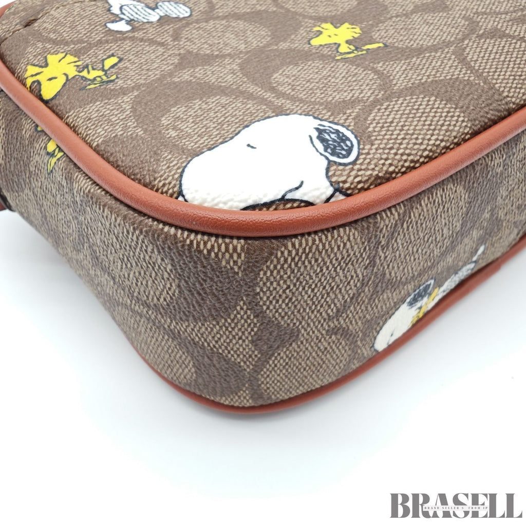 COACH コーチ シグネチャー スヌーピーコラボ CF428 バッグ ショルダーバッグ コンパクト 可愛い キャラクター カーキ レディース 保存袋