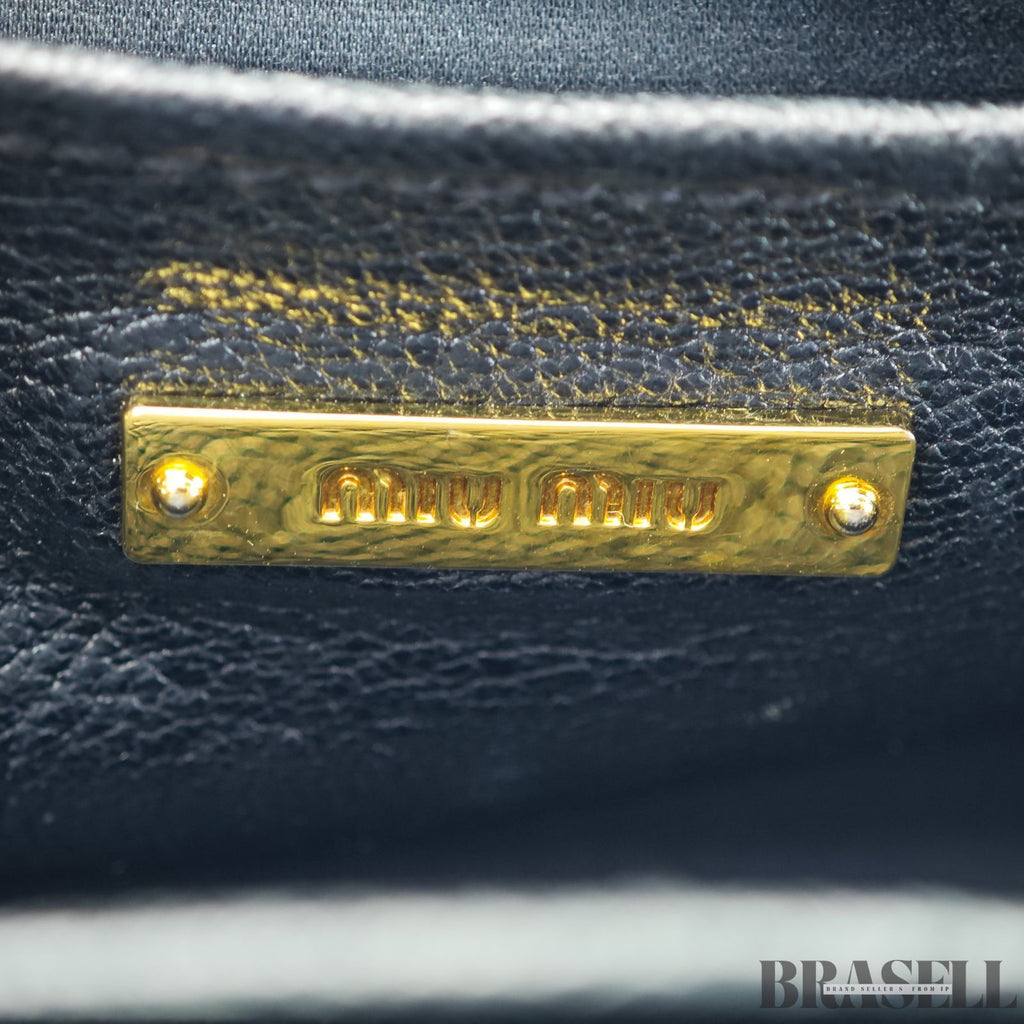 miu miu ミュウミュウ マドラス 2way RL0058 バッグ ハンドバッグ ショルダーバッグ ブラック 黒 レディース 保存袋 ギャランティーカード ショルダーストラップ