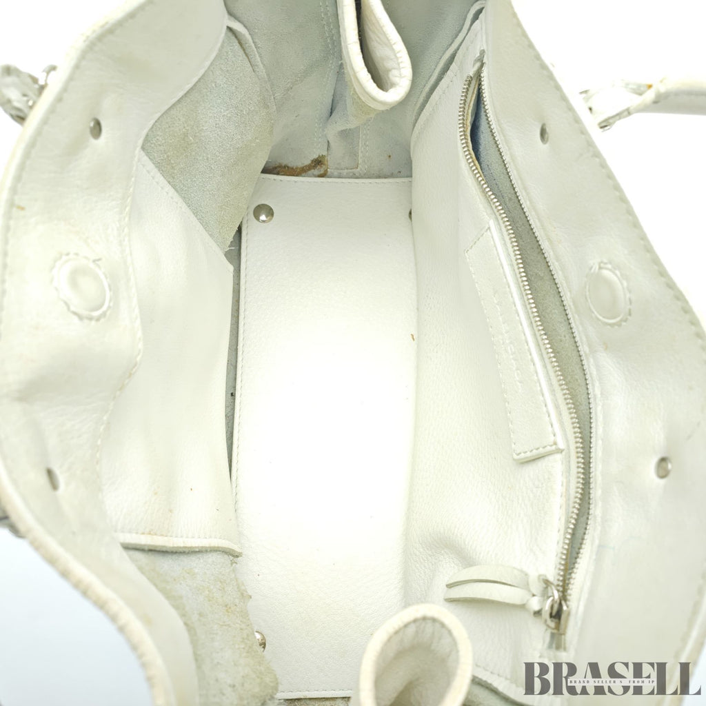 BALENCIAGA バレンシアガ THE PAPER 370926 バッグ 2way ハンドバッグ ショルダーバッグ アイボリー レディース ショルダーストラップ