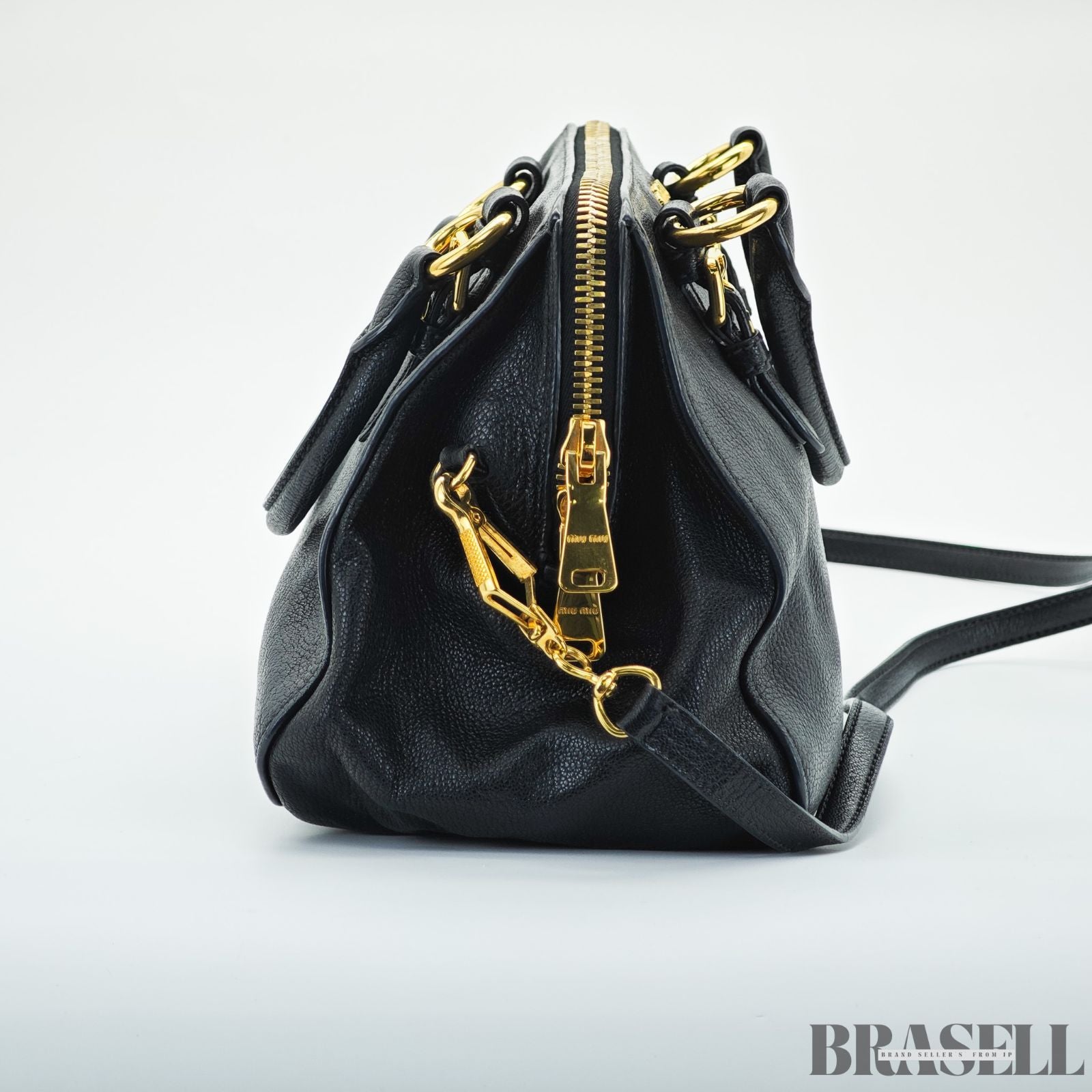 miu miu ミュウミュウ マドラス 2way RL0058 バッグ ハンドバッグ ショルダーバッグ ブラック 黒 レディース 保存袋 ギャランティーカード ショルダーストラップ