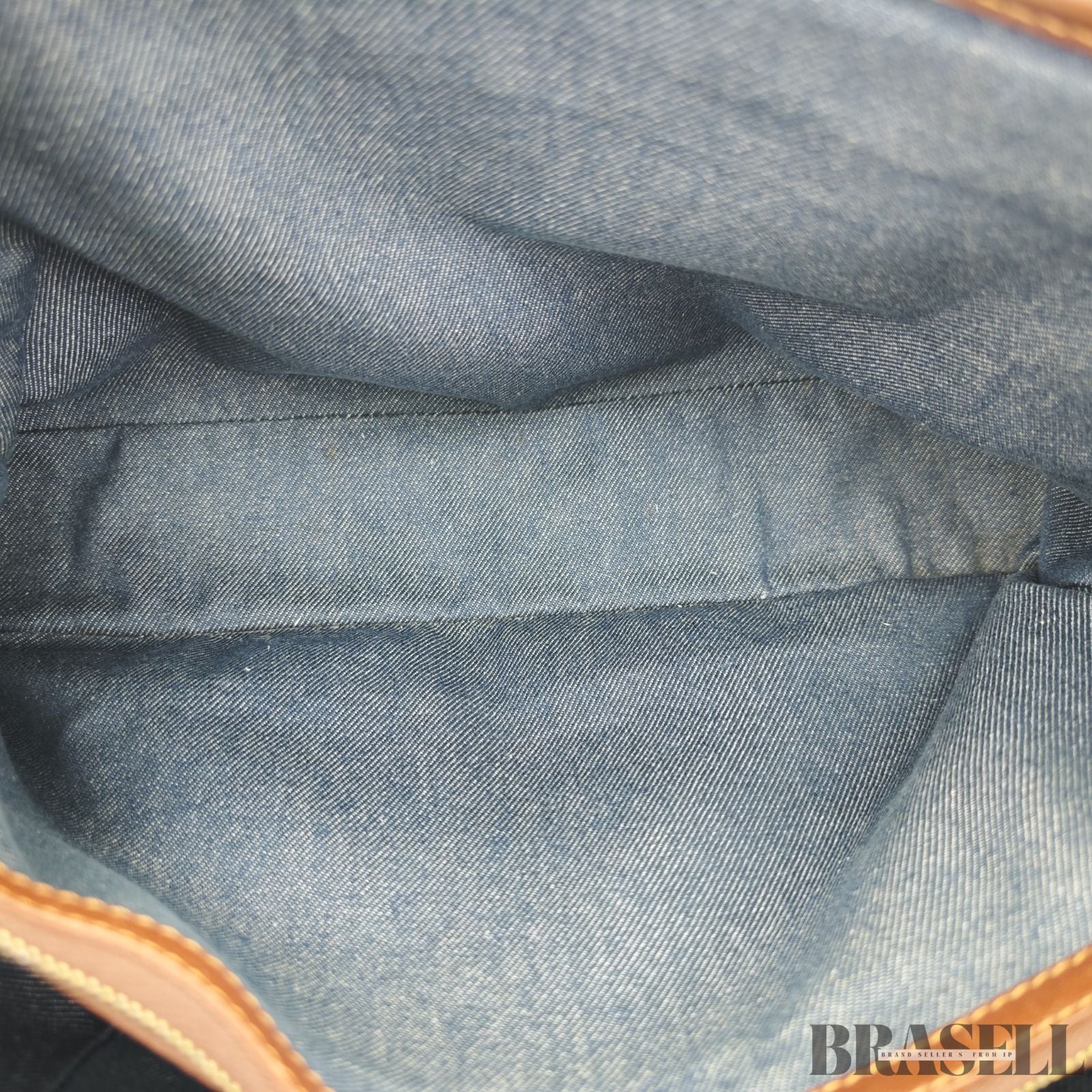 CELINE  セリーヌ マカダム柄 ブギ―バッグ YS00/75 バッグ ハンドバッグ キャンバス ブルーデニム/ブラウン レディース