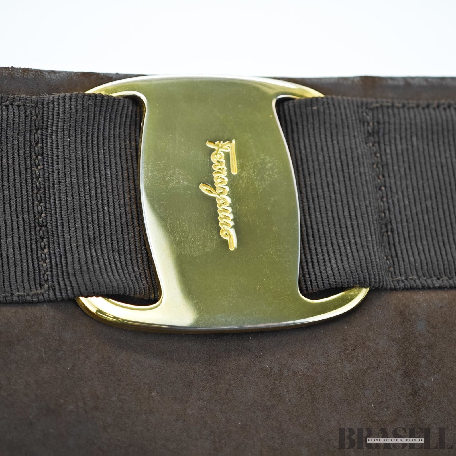 Salvatore Ferragamo サルヴァトーレフェラガモ ヴァラ バッグ ショルダーバッグ スウェード ブラウン レディース