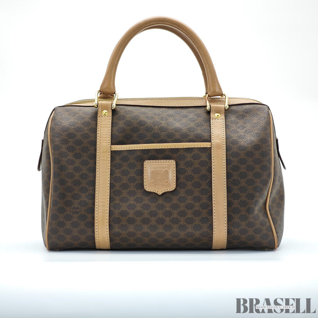 CELINE セリーヌ マカダムハンドバッグ ミニボストンバッグ バッグ ボストンバッグ ブラウン レディース