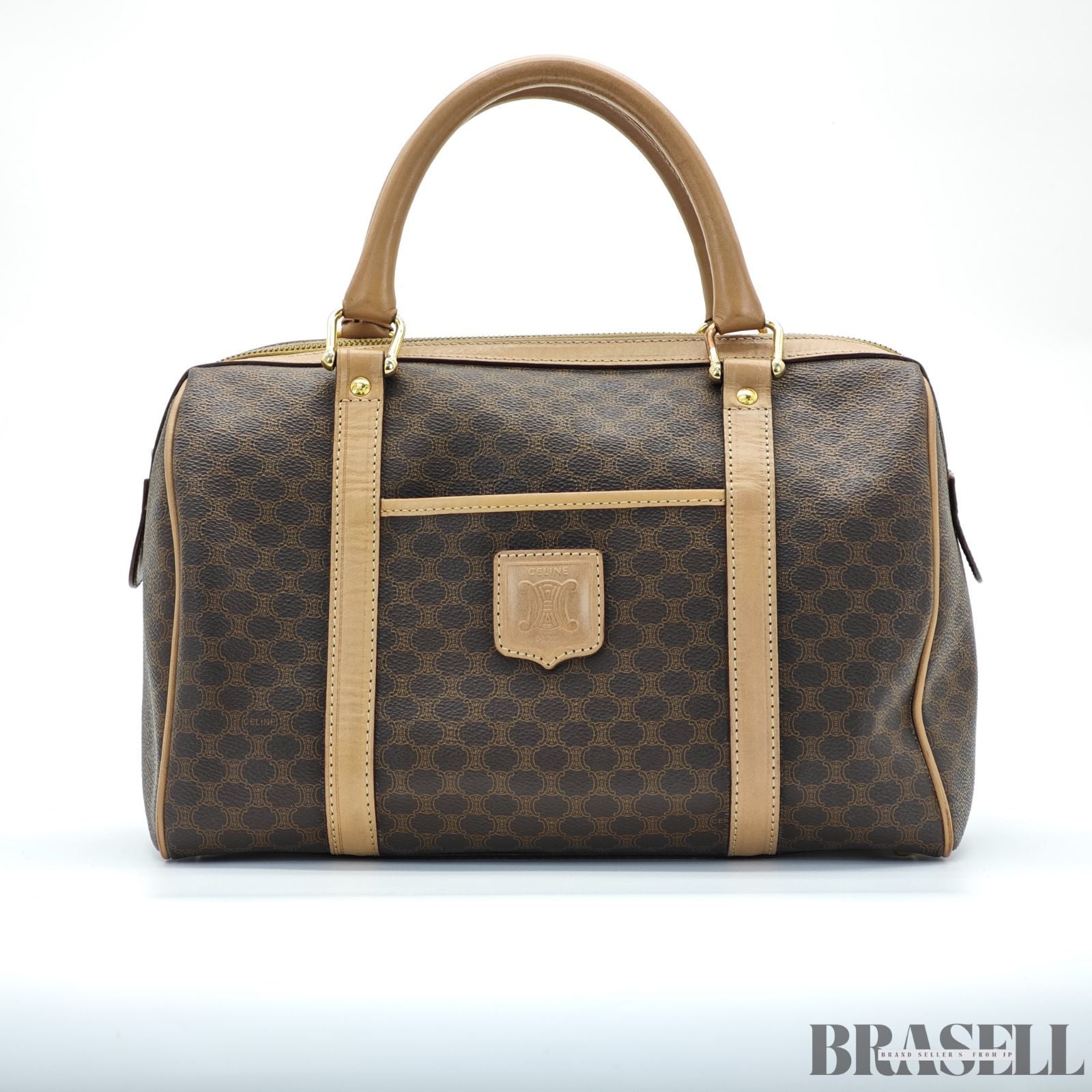 CELINE セリーヌ マカダムハンドバッグ ミニボストンバッグ バッグ ボストンバッグ ブラウン レディース