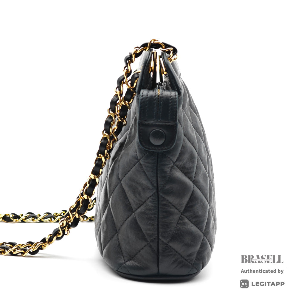 CHANEL シャネル マトラッセ ラムスキン チェーンショルダー ブラック