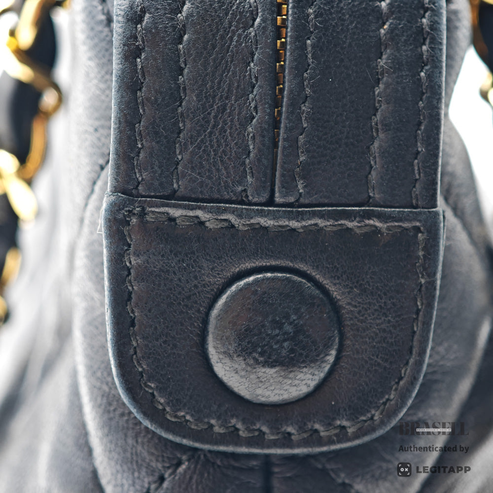 CHANEL シャネル マトラッセ ラムスキン チェーンショルダー ブラック
