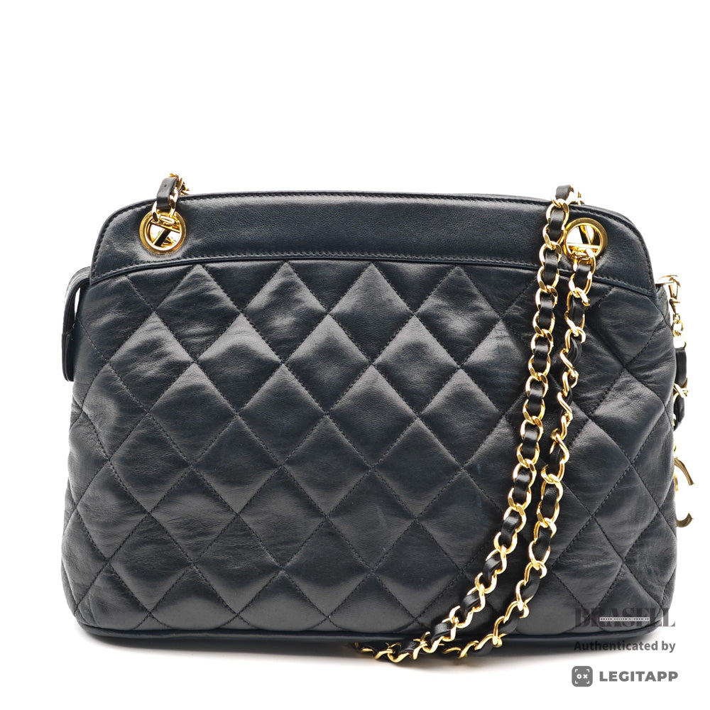 CHANEL シャネル マトラッセ ラムスキン チェーンショルダー ブラック