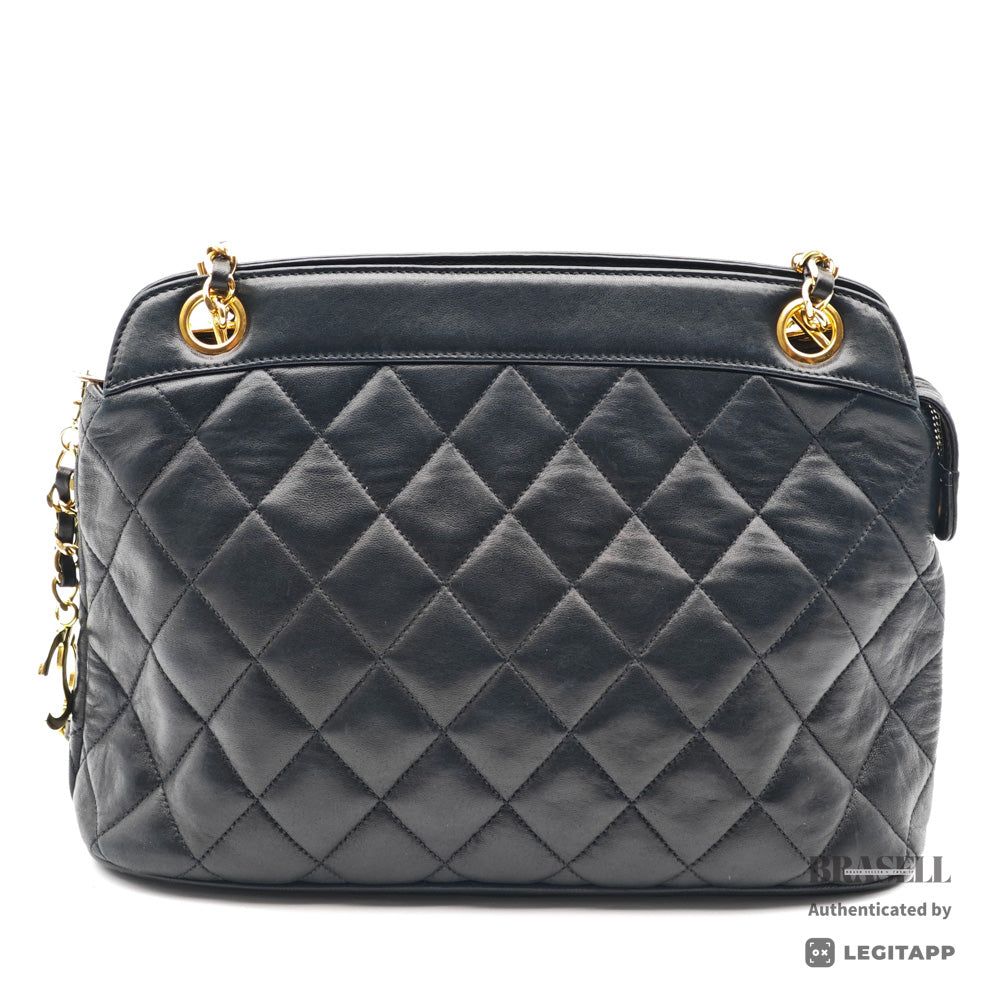 CHANEL シャネル マトラッセ ラムスキン チェーンショルダー ブラック