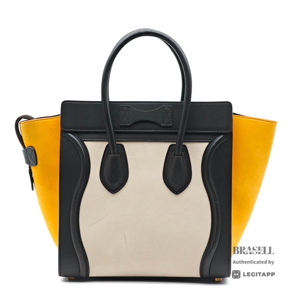 CELINE セリーヌ ラゲージ マイクロ ショッパー レザー スエード トートバッグ