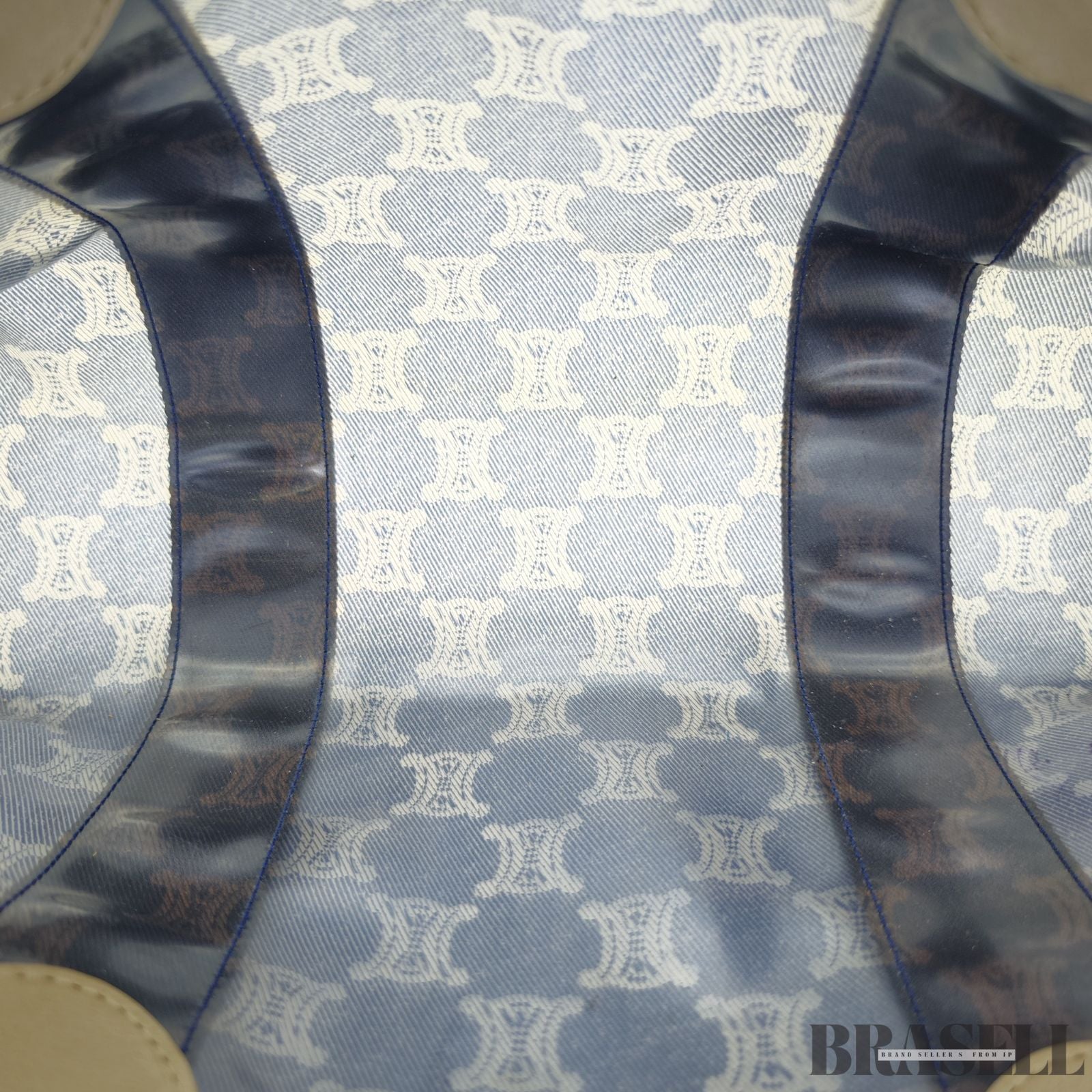 CELINE  セリーヌ マカダム トートバッグ バッグ トートバッグ ポーチ付き ブルー レディース