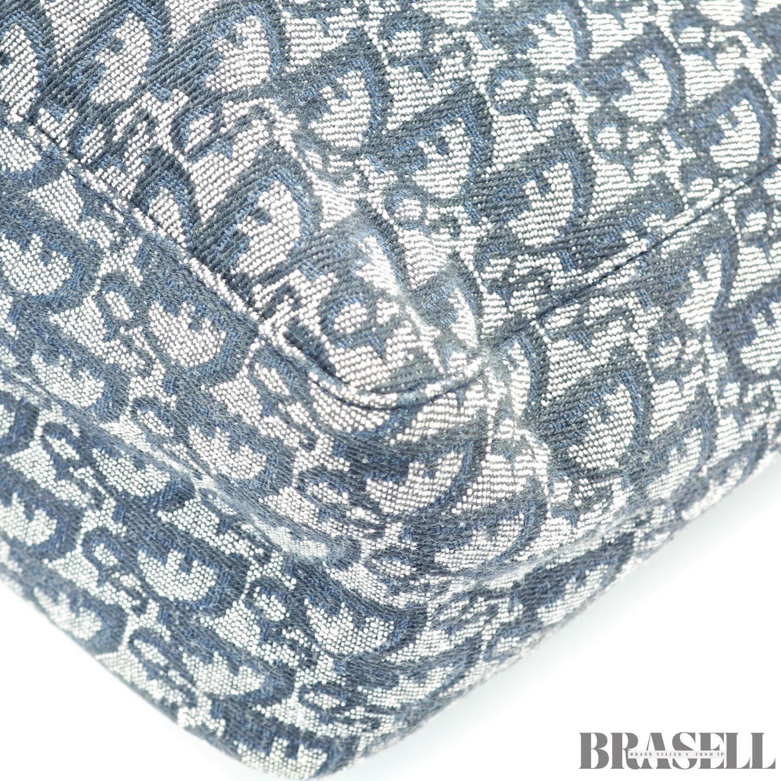 Dior ディオール トロッター トートバッグ ハンドバッグ キャンバス レザー ネイビー レディース