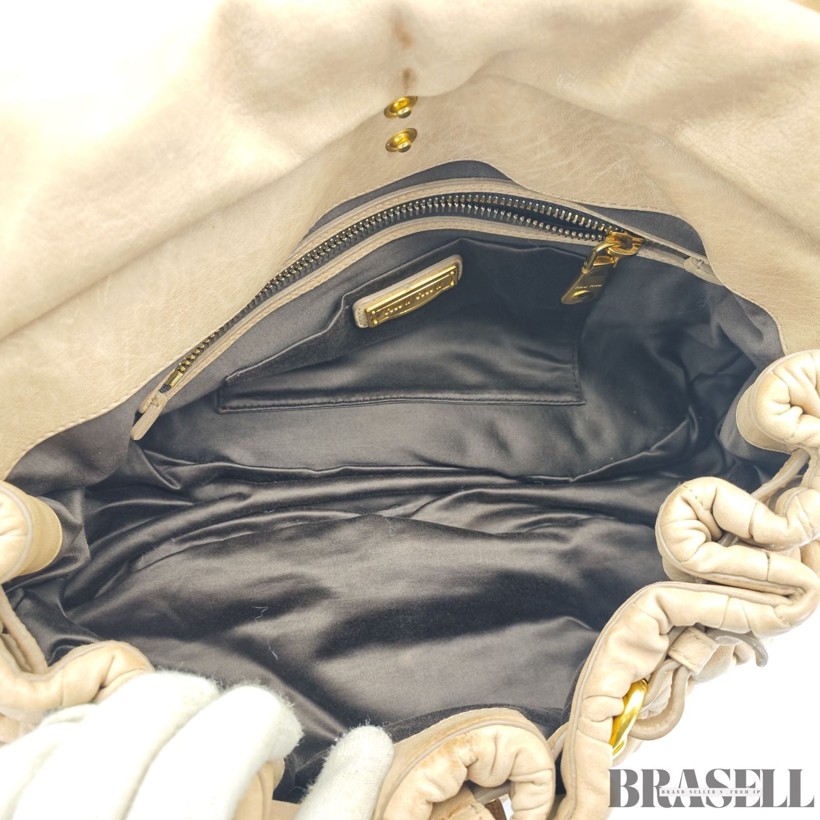 MIUMIU ミュウミュウ マテラッセ レザー ハンドバッグ バッグ 2way ブラウン レディース