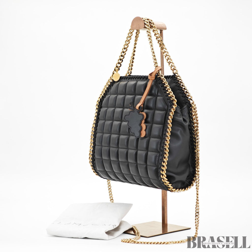 Stella McCartney ステラマッカートニー ファラベラ 371223WP0269 バッグ ハンドバッグ ショルダーバッグ 2way 型押し ゴールドチェーン ブラック レディース 保存袋