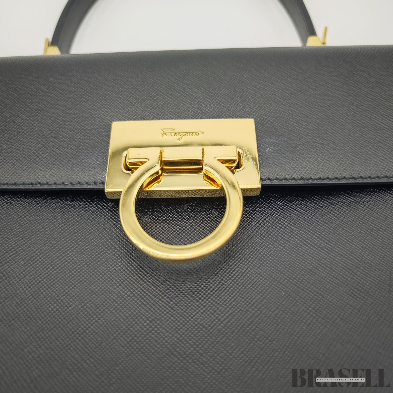 Ferragamo フェラガモ ガンチーニ 2way ショルダーバッグ バッグ トートバッグ ブラック レディース ショルダーストラップ