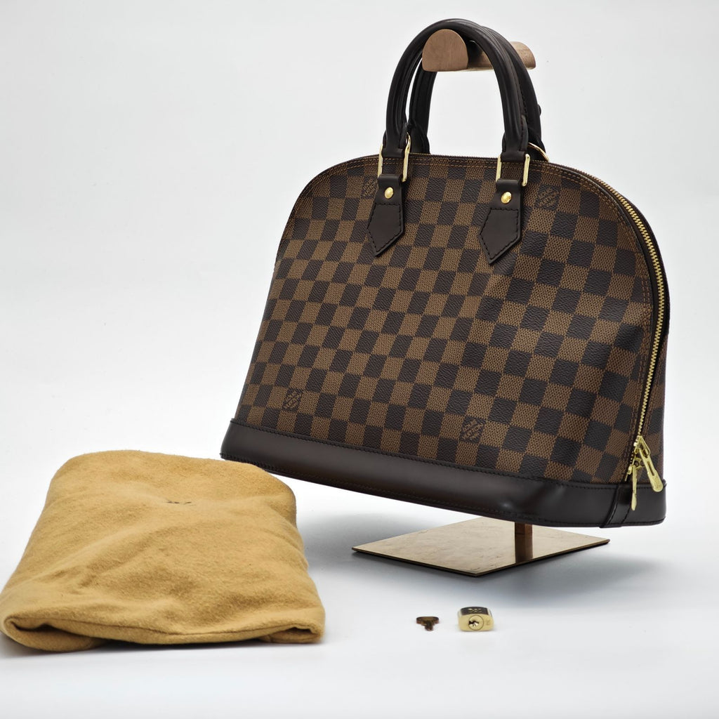 LOUIS VUITTON ルイ・ヴィトン ダミエ・エベヌ アルマ N51131 バッグ ハンドバッグ ブラウン レディース 保存袋  パドロック カデナ 南京錠 鍵