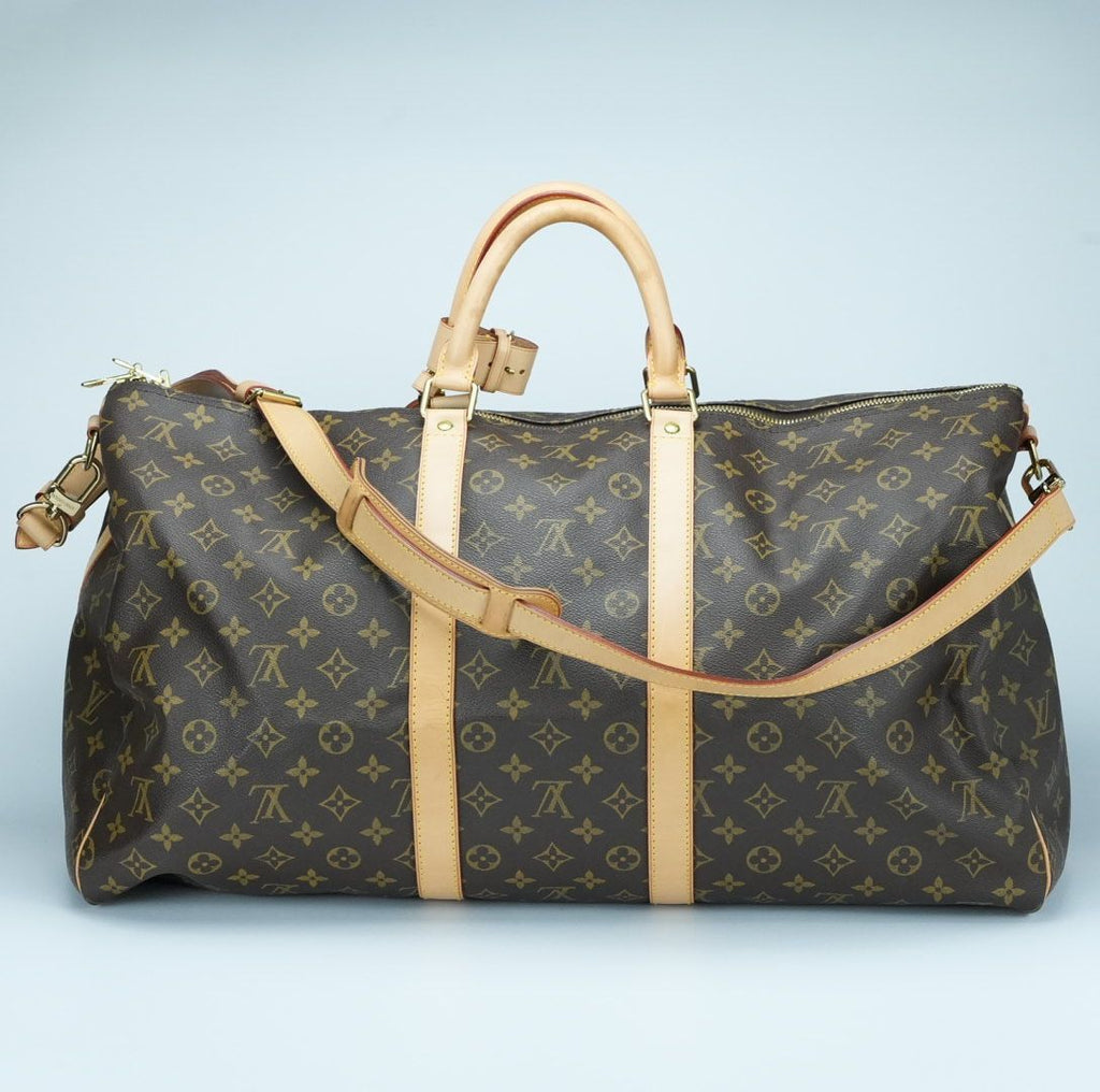 LOUIS VUITTON ルイ・ヴィトン キーポル55 M41416 ボストンバッグ 旅行 大容量 ブラウン レディース メンズ ショルダーストラップ パドロック
