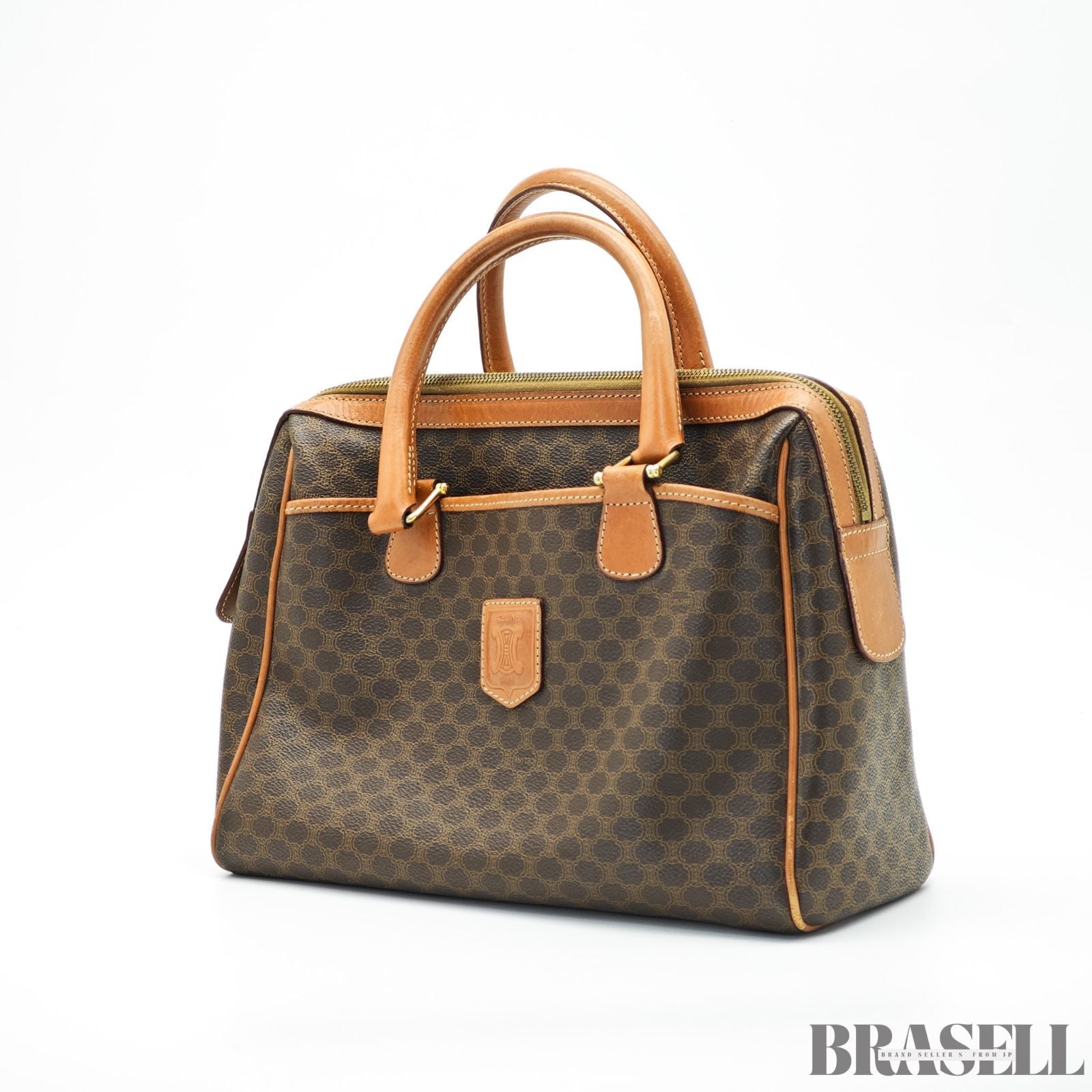 CELINE セリーヌ マカダムハンドバッグ ミニボストンバッグ バッグ ブラウン レディース