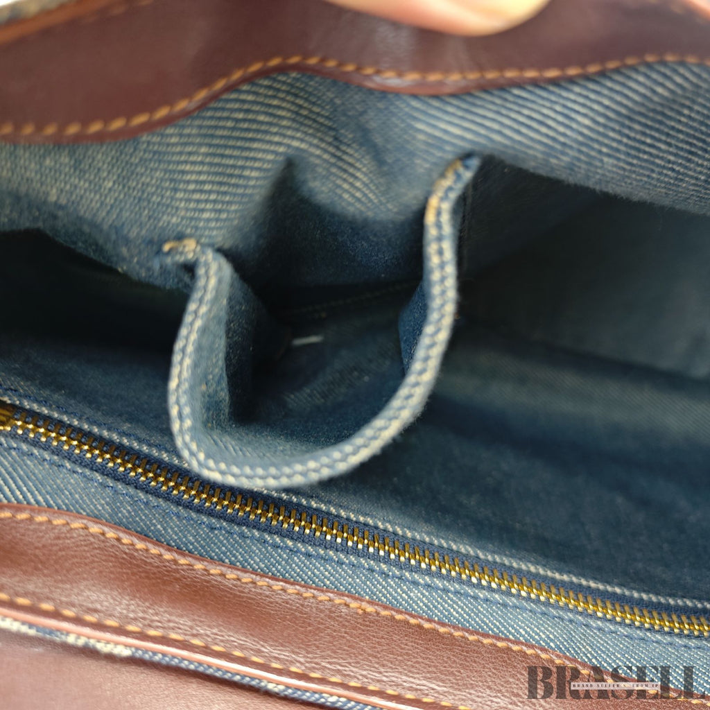 CELINE  セリーヌ パリマカダム ワンショルダーバッグ バッグ ハンドバッグ フラップ デニム ブラウン系 レディース 保存袋