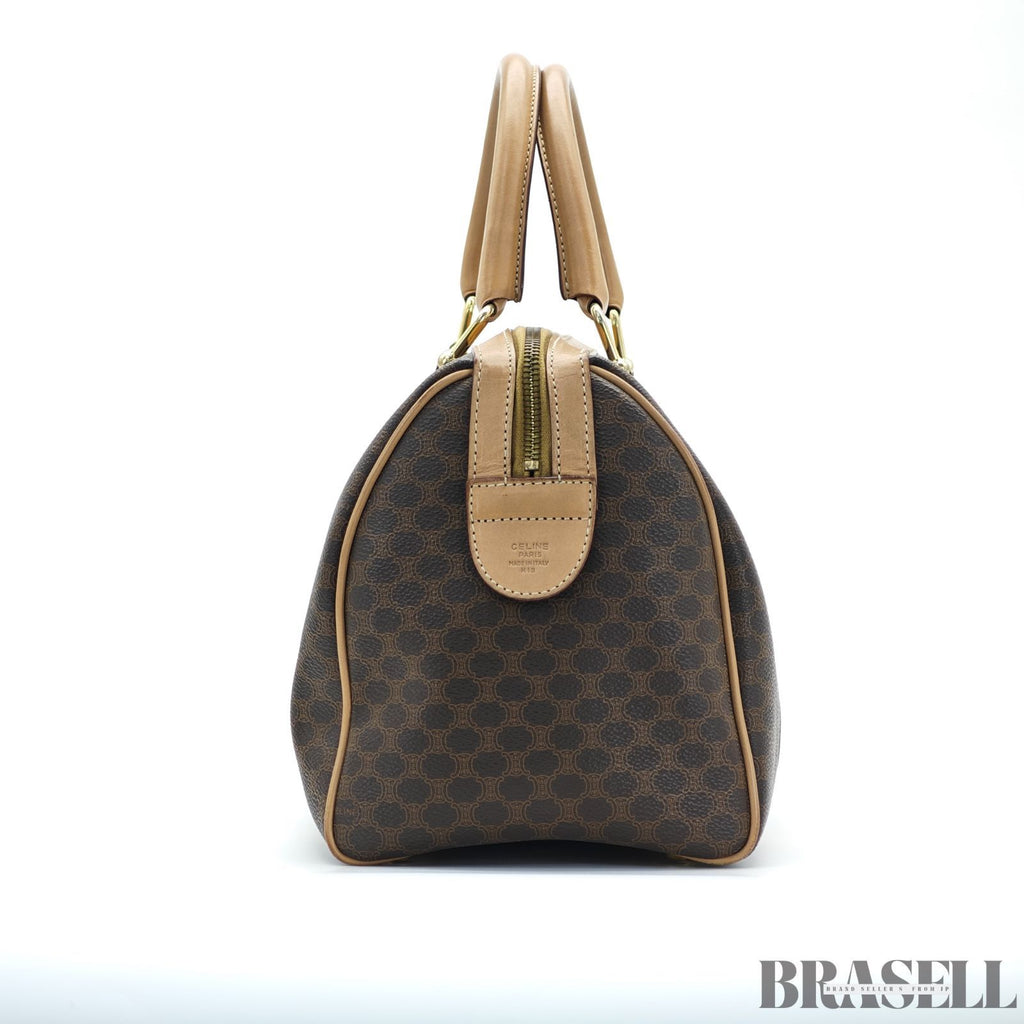 CELINE セリーヌ マカダムハンドバッグ ミニボストンバッグ バッグ ボストンバッグ ブラウン レディース