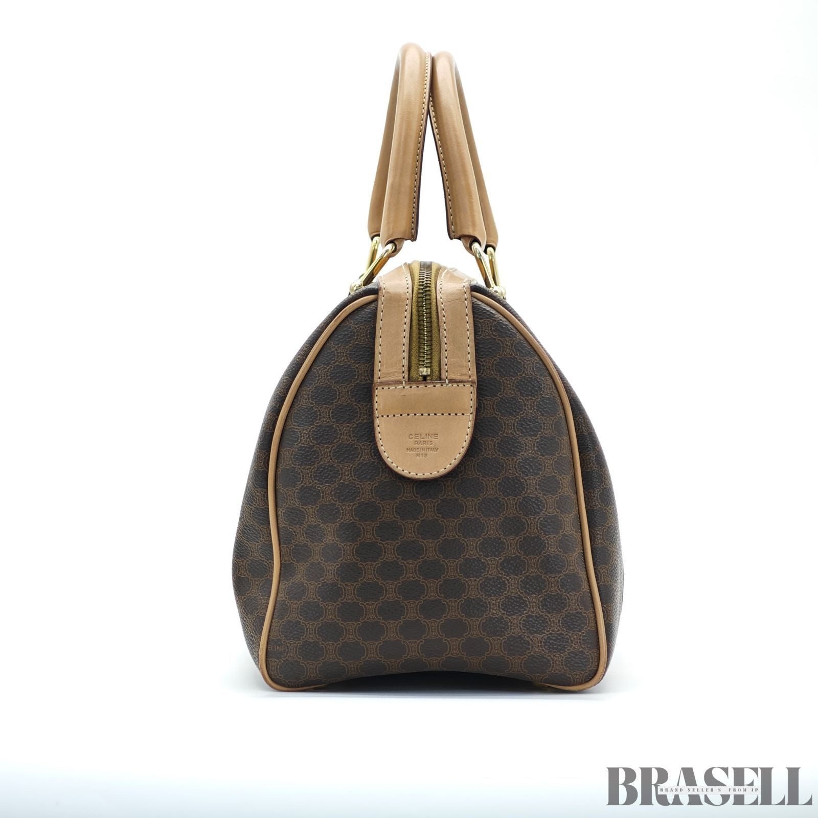 CELINE セリーヌ マカダムハンドバッグ ミニボストンバッグ バッグ ボストンバッグ ブラウン レディース