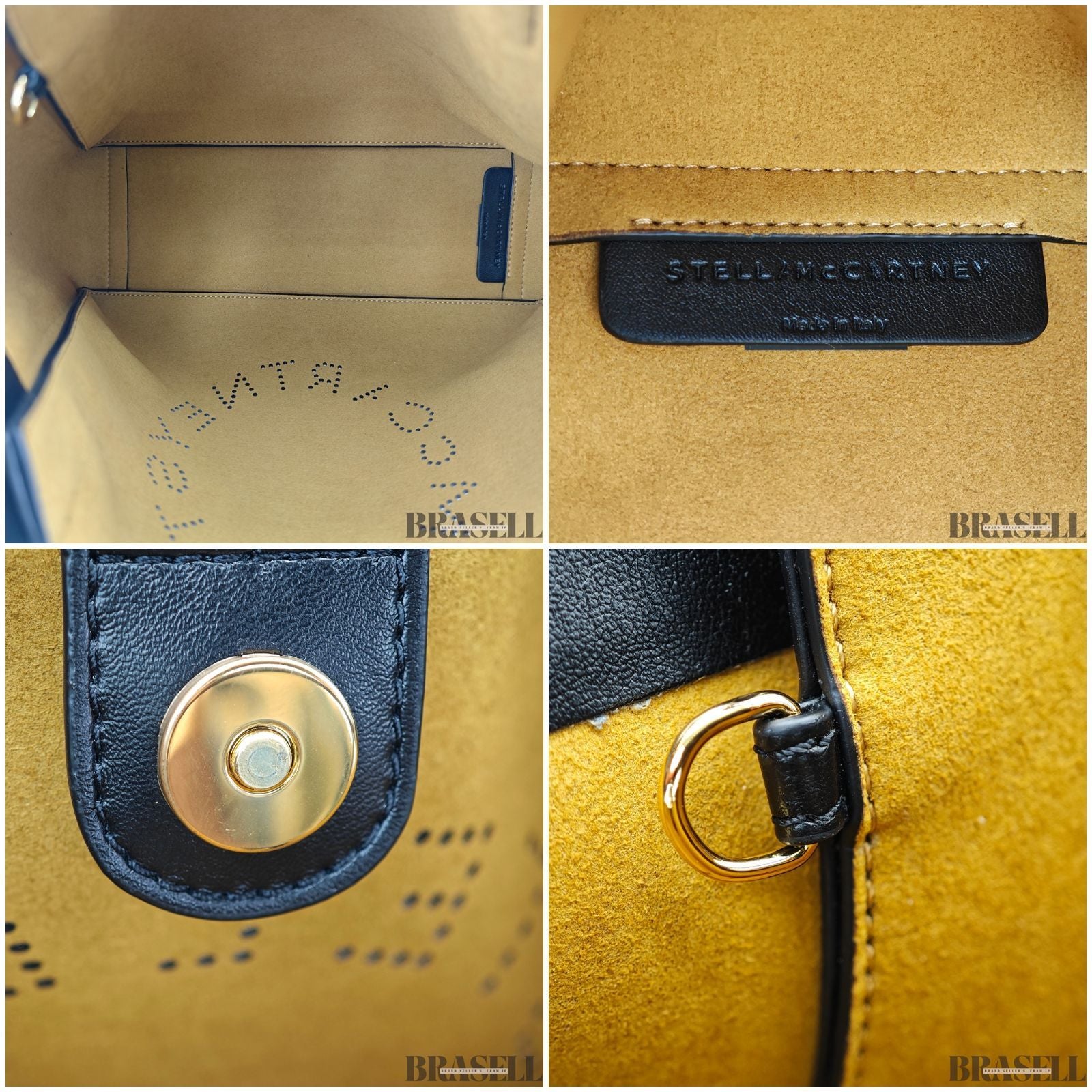 Stella McCartney ステラマッカートニー レザートートバッグ 513860W9923 バッグ ハンドバッグ ショルダーバッグ 2way ポーチ付き ブラック レディース 保存袋, ショルダーストラップ