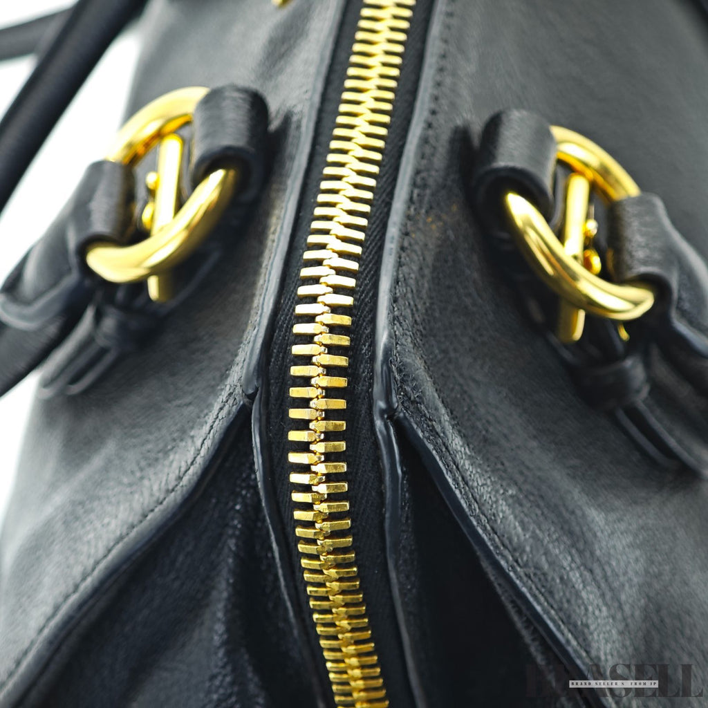 miu miu ミュウミュウ マドラス 2way RL0058 バッグ ハンドバッグ ショルダーバッグ ブラック 黒 レディース 保存袋 ギャランティーカード ショルダーストラップ