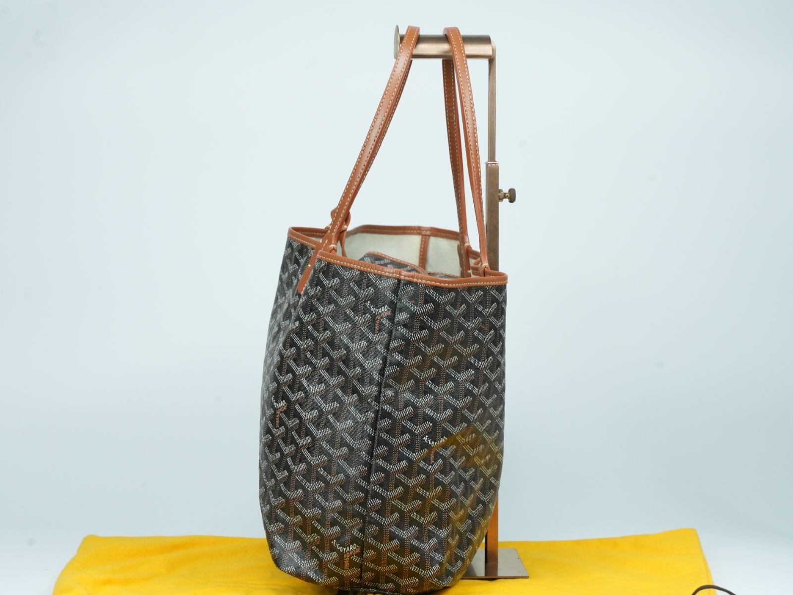【Sランク・正規品】GOYARD ゴヤール サンルイPM トートバッグ ブラック×ブラウン 保存袋・ポーチ付 A4収納可 美品 St. Louis レディース メンズ ショルダーバッグ ハンドバッグ マザーズバッグ