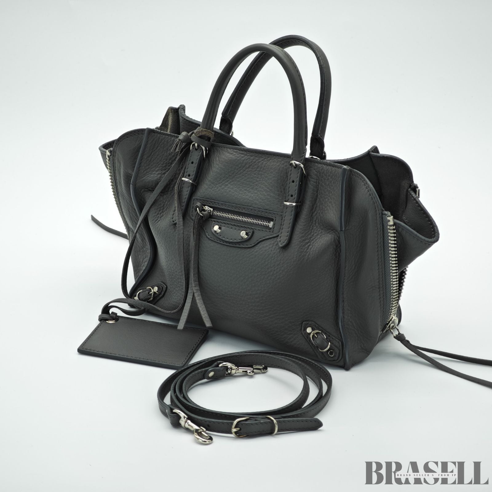 BALENCIAGA バレンシアガ ペーパーA4/357333 バッグ 2way ハンドバッグ ショルダーバッグ グレー レディース ショルダーストラップ