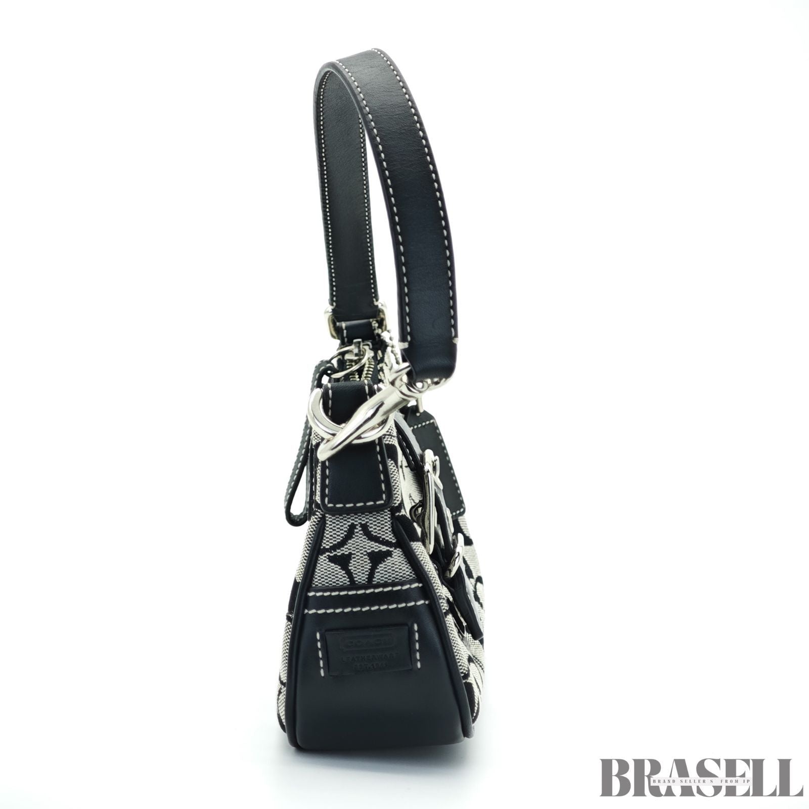 COACH コーチ シグネチャー ショルダーバッグ バッグ ホーボー 三日月 ブラック レディース