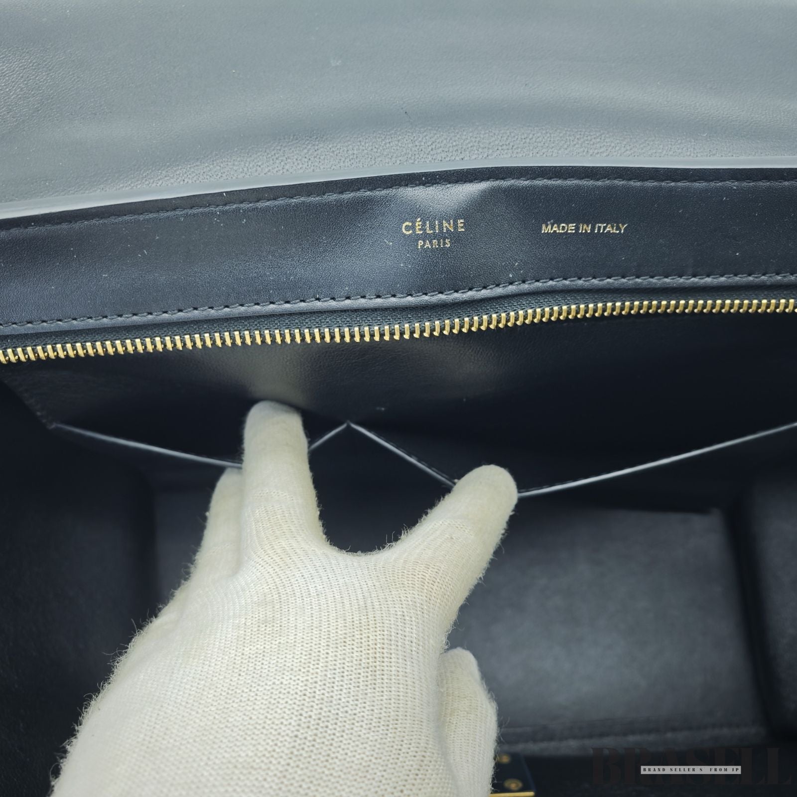 CELINE セリーヌトラペーズ スモール 2WAY ハンドバッグ ショルダーバッグ ブラック ライトブルー アイボリー 水色 レディース