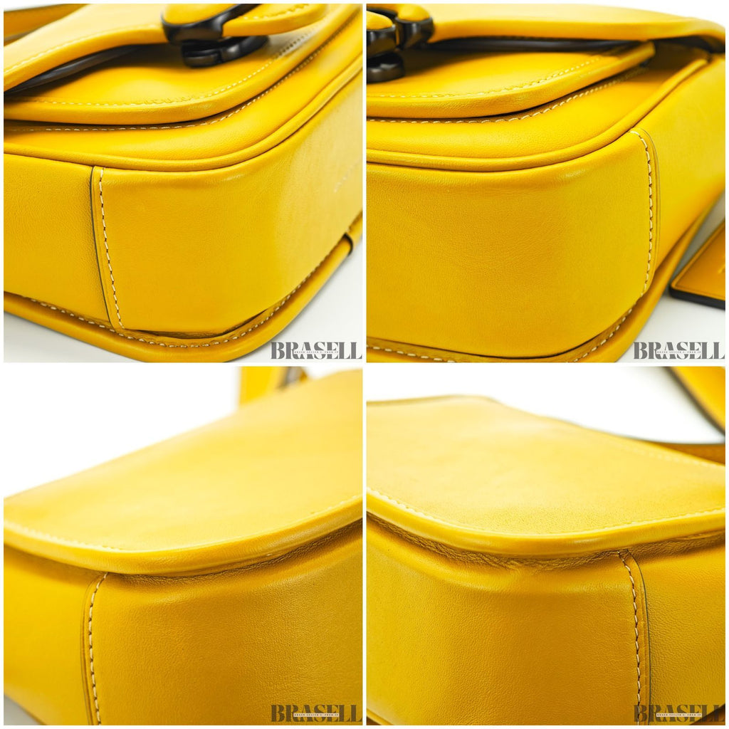 COACH コーチ タビー メッセンジャー バッグ ショルダーバッグ フラップ コンパクト イエロー レディース