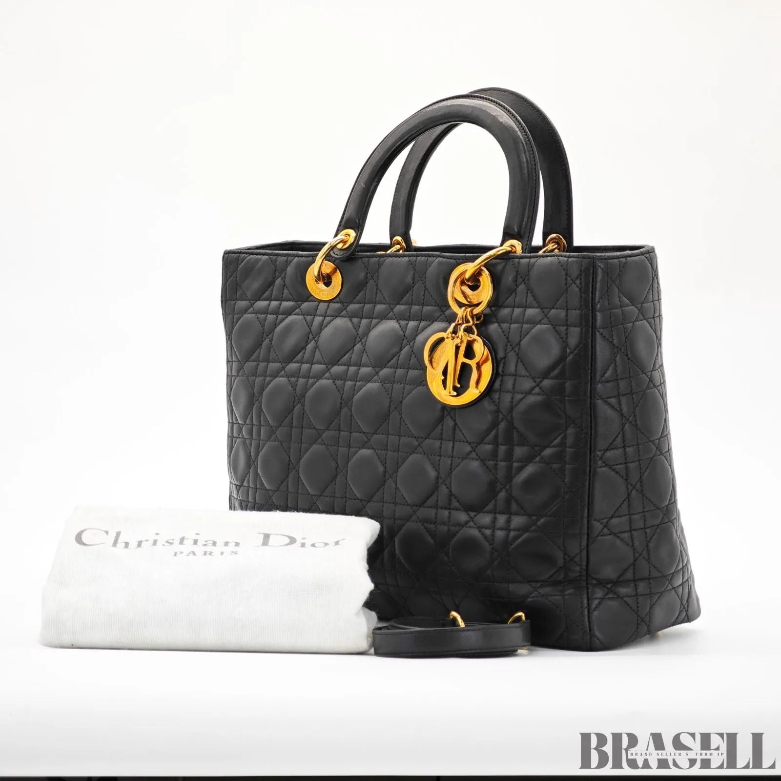 Dior ディオール レディディオール ラージ バッグ 2way ブラック レディース 保存袋 ショルダーストラップ