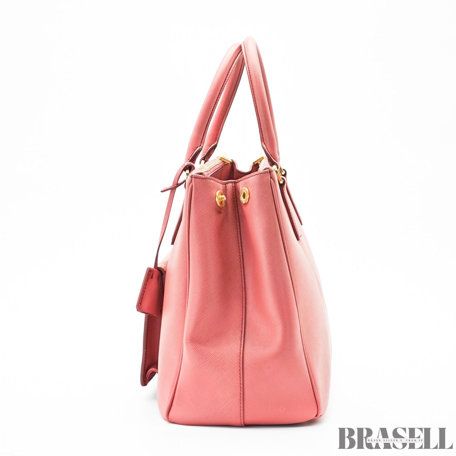 PRADA プラダ サフィアーノ レザー ガレリア  2way ハンドバッグ ピンク トートバッグ 鍵 ショルダーストラップ レディース メンズ