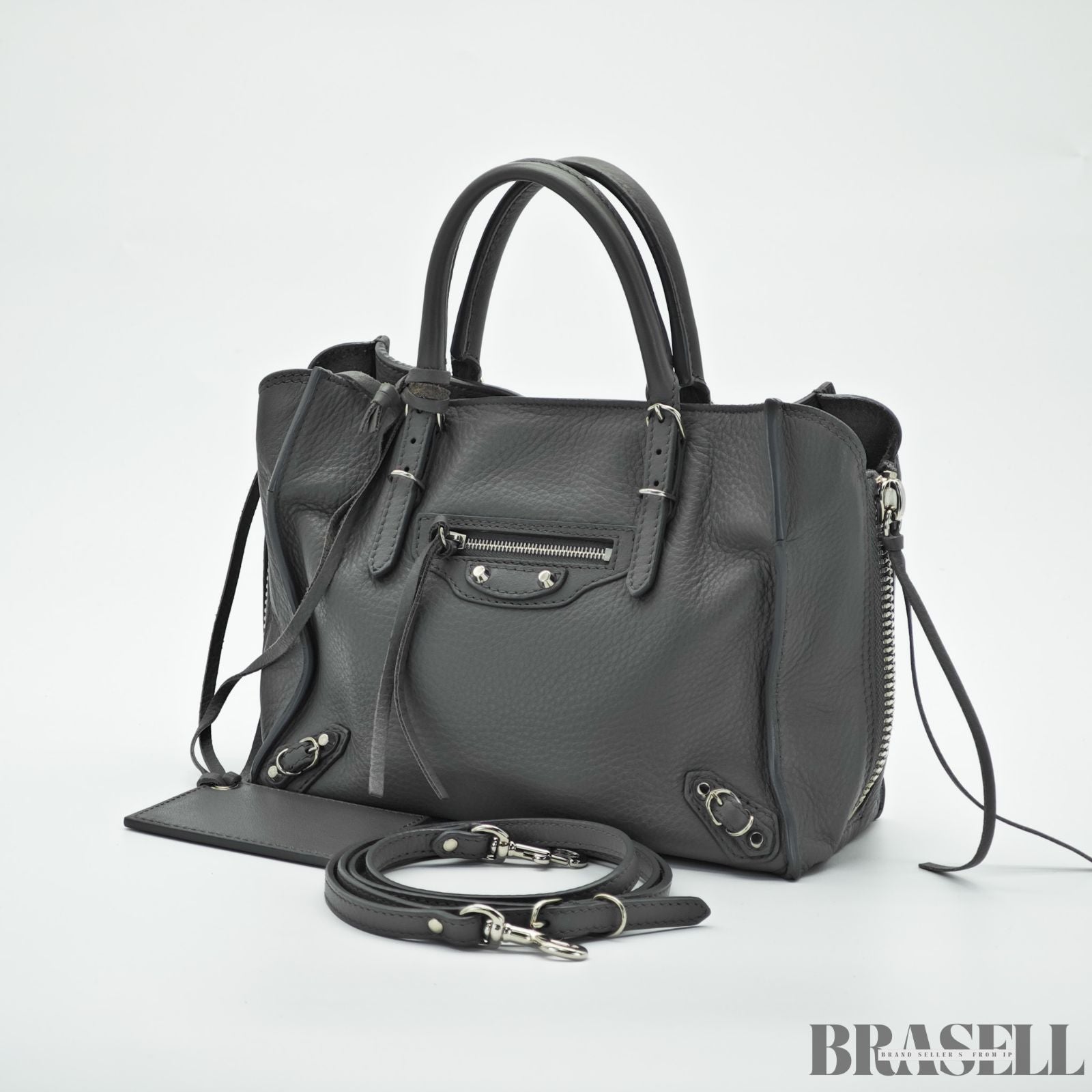 BALENCIAGA バレンシアガ ペーパーA4/357333 バッグ 2way ハンドバッグ ショルダーバッグ グレー レディース ショルダーストラップ