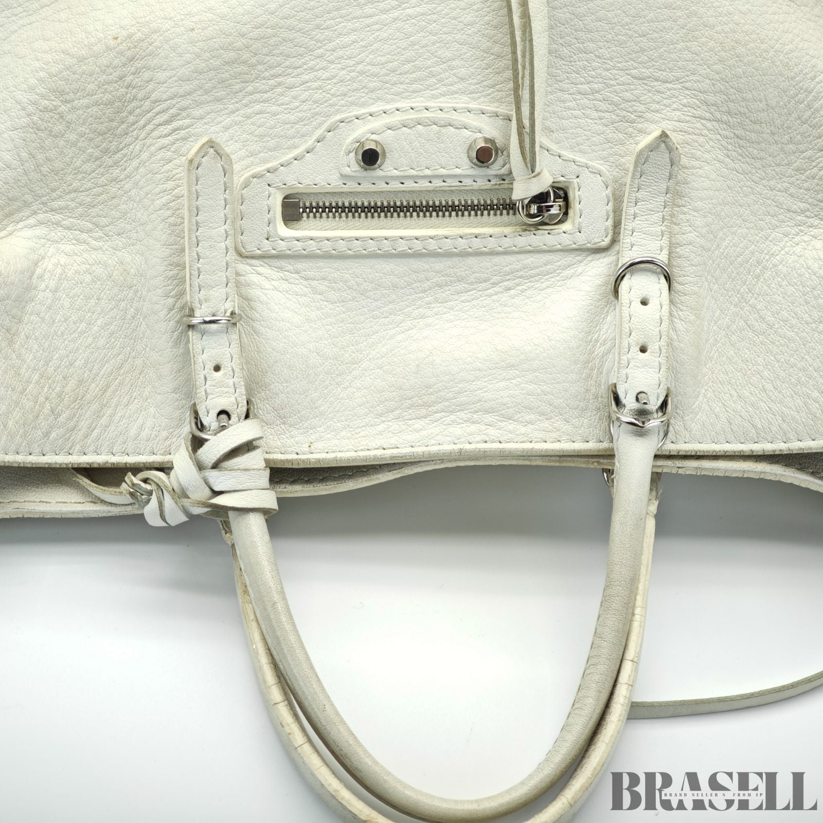 BALENCIAGA バレンシアガ THE PAPER 370926 バッグ 2way ハンドバッグ ショルダーバッグ アイボリー レディース ショルダーストラップ